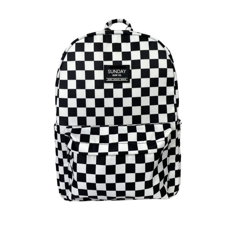 black and white checkered mini backpack Full Size Black & White Checkered Backpack