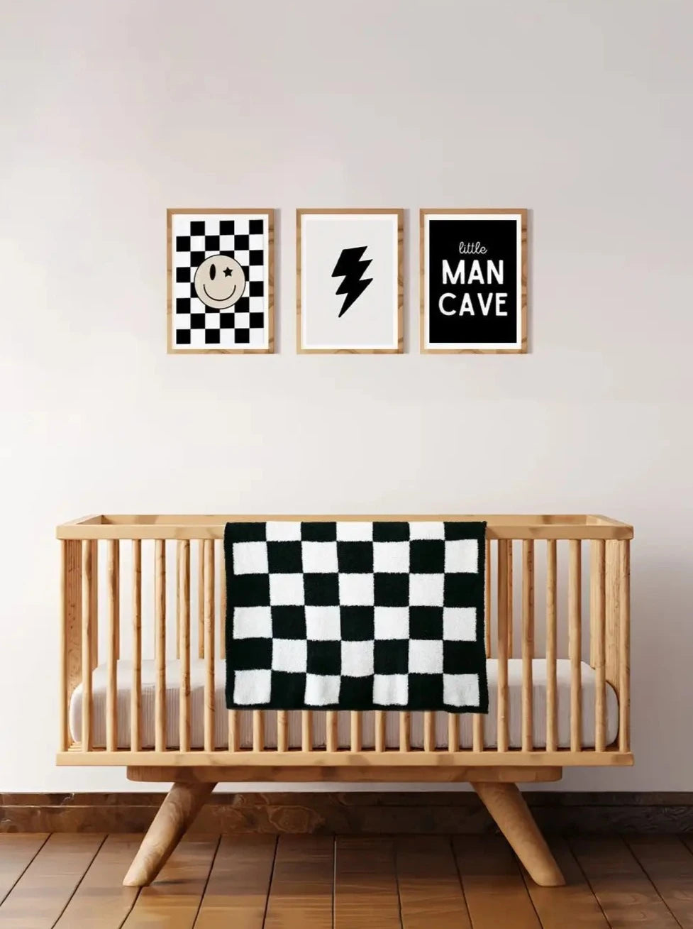 Checkered Plush Blanket | Black