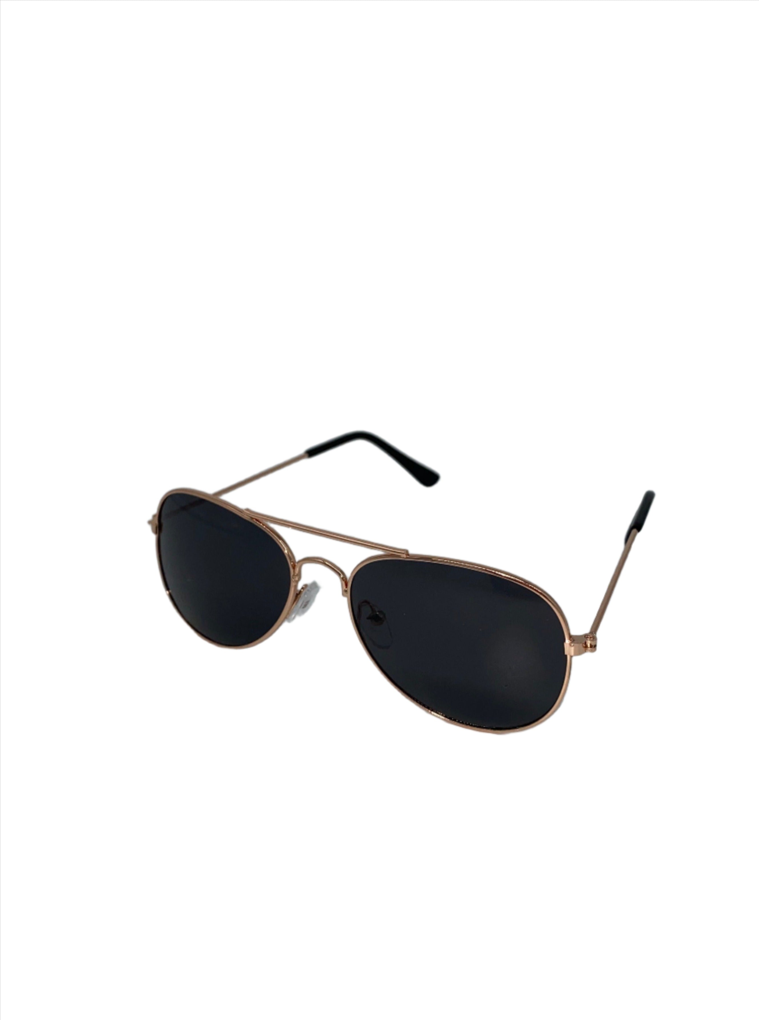 Aviator Sunglasses Black Lens- Gold Frame