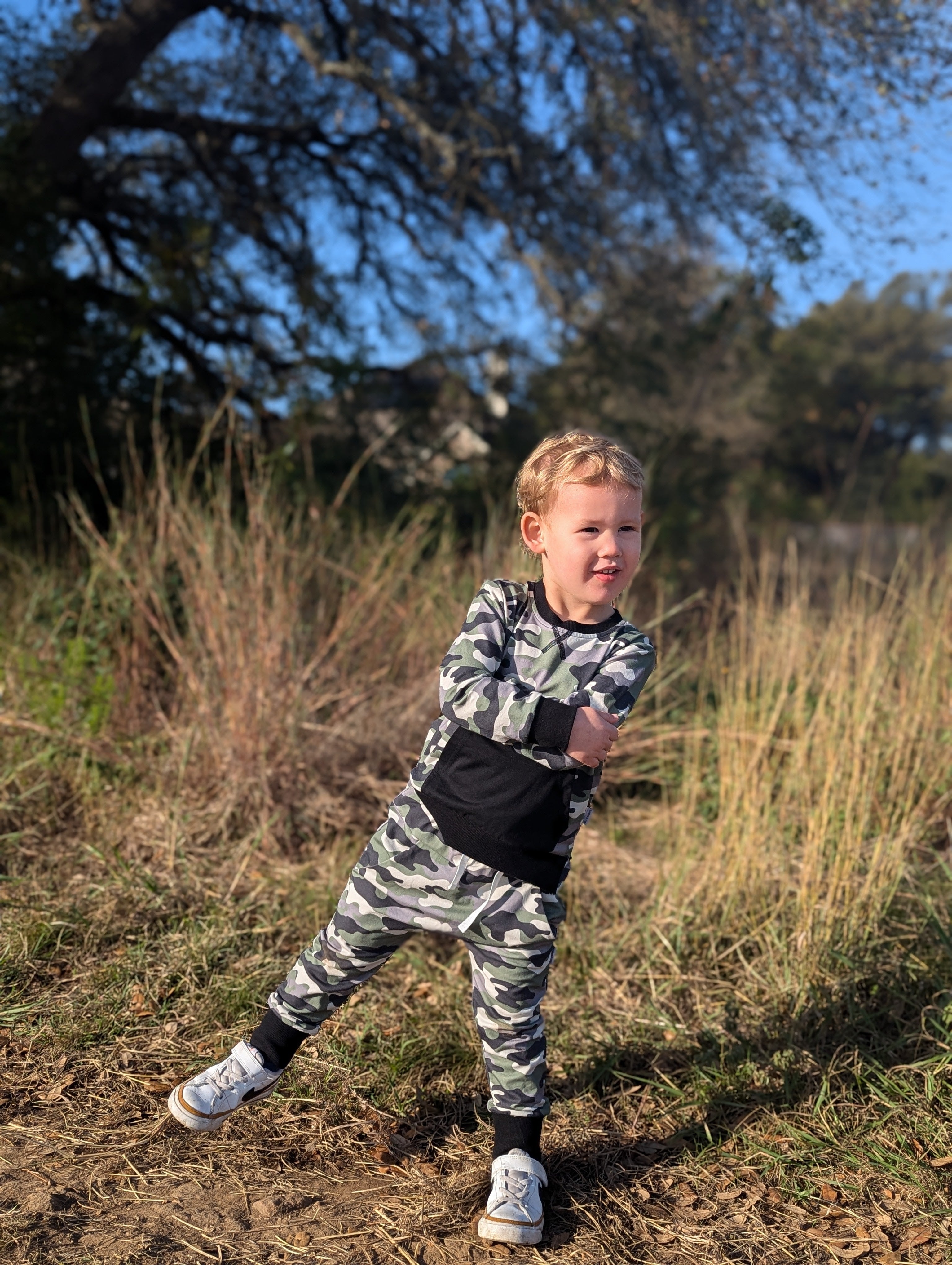 Camo Jogger Pullover Top