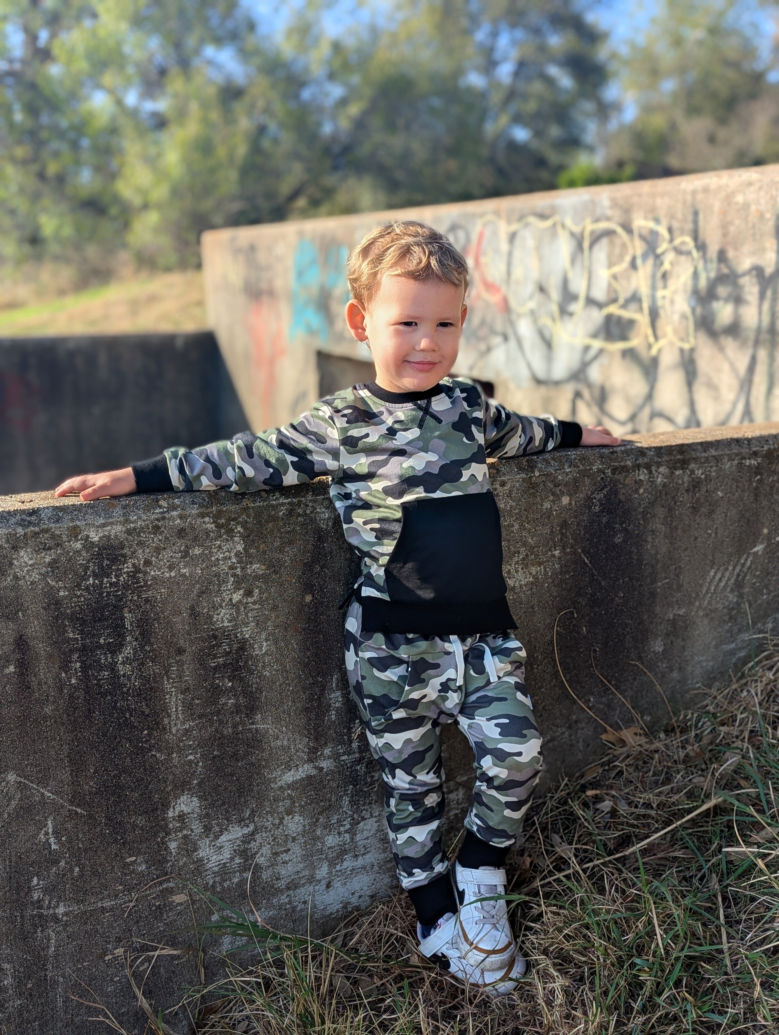 Camo Jogger Pullover Top