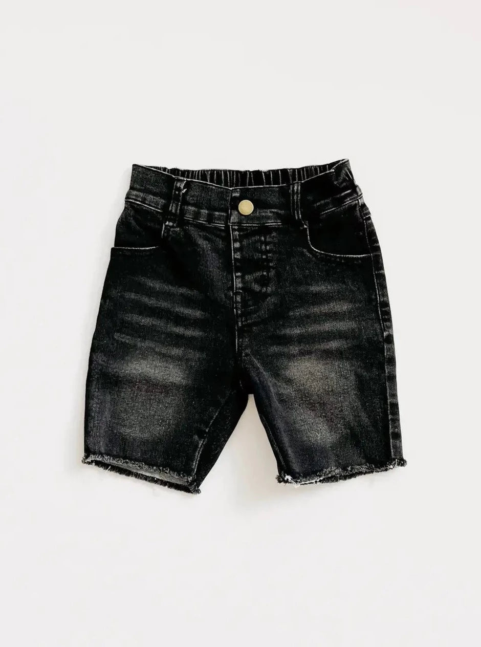 Bermuda Denim Shorts - Faded Black