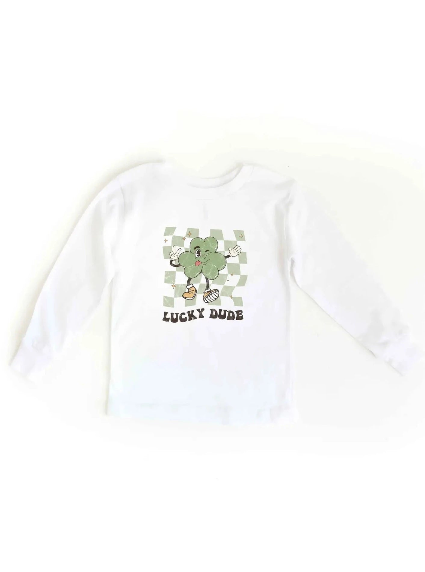 Lucky Dude Checkered Long Sleeve Tee