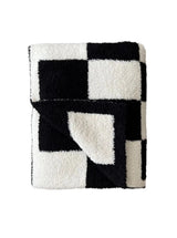 Checkered Plush Blanket | Black
