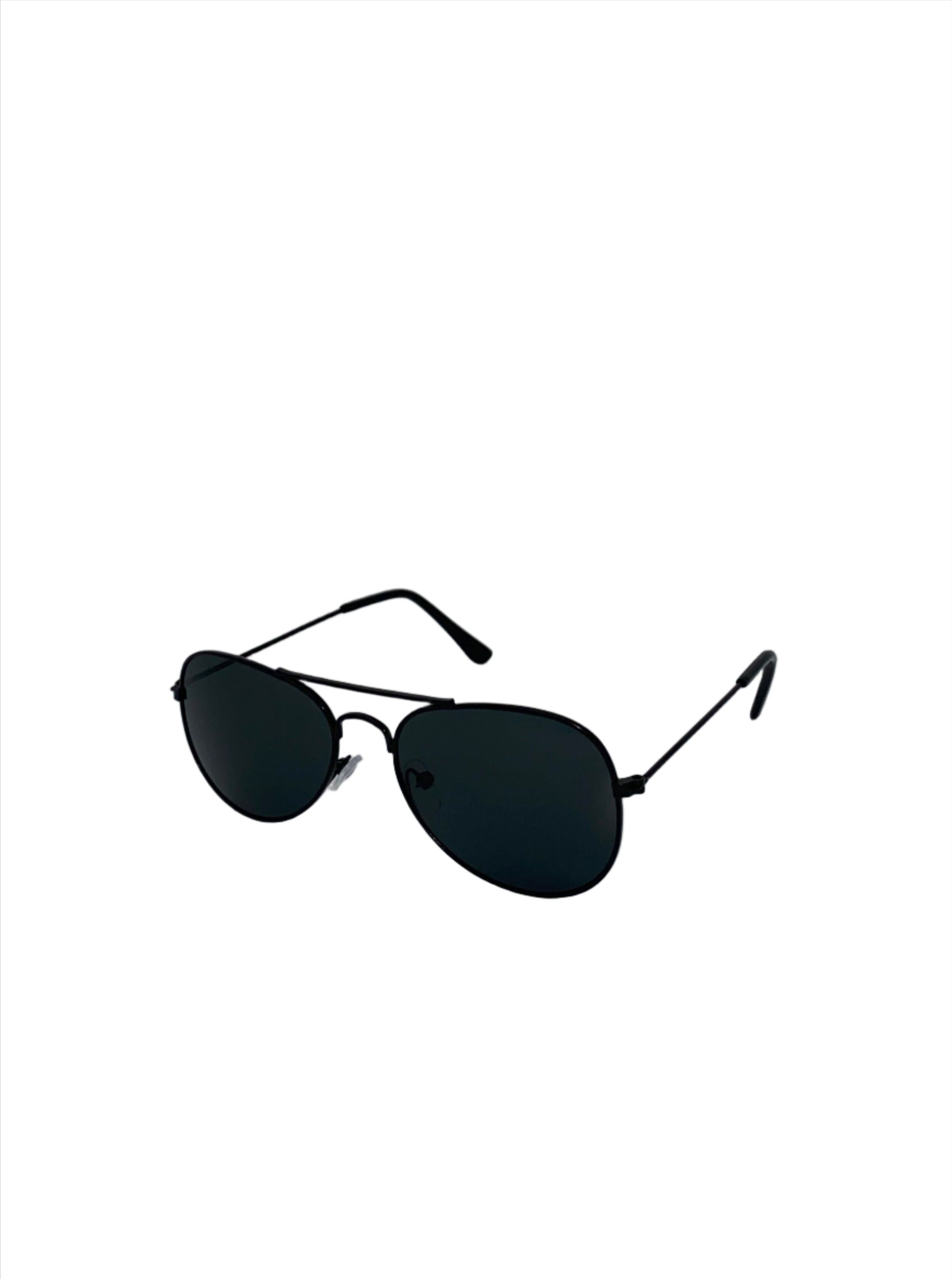 Aviator Sunglasses Black Lens- Black Frame