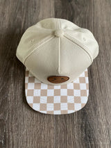 Happy Checkered Snapback Hat